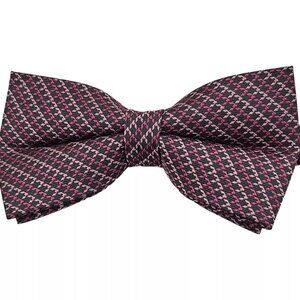 HICOLE HILLER Purple Geometric Adjustable Polyester Bow Tie ITALY 5"/ 2.6" EC